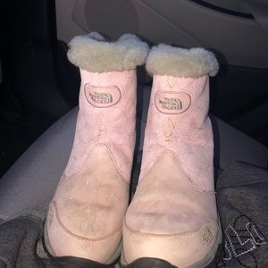 Women Pink North Face boots size 8.5